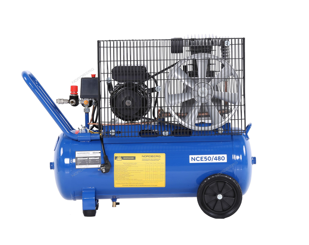 Компрессор поршневой с ременной передачей 220 В, ресивер 50 л, 446 л/мин NORDBERG NCE50/480