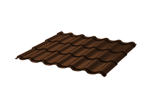 Металлочерепица Монтеррей 0,45 мм ПЭ, шоколад Цена за м²