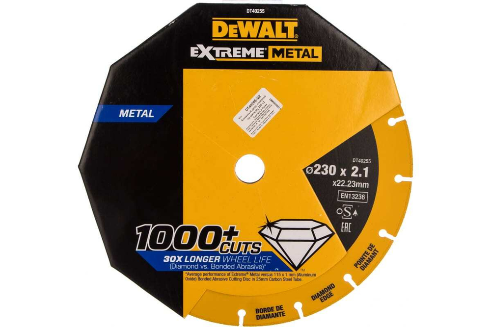 Алмазный диск отрезной по металлу 230x22.2 мм DEWALT DT40255
