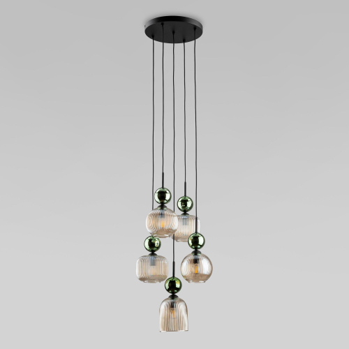 Подвесной светильник со стеклянными плафонами 11149 Sophia Green Cognac