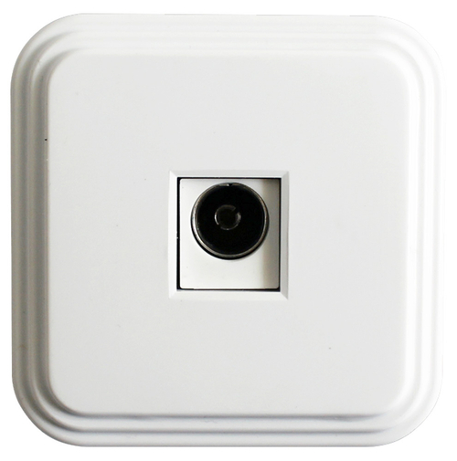 Розетка телевизионная 1-местная STEKKER, PST00-20-20 (ТР-01), 75 Ом, 5-862МГц, белый 39705