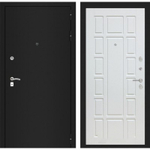 Дверь входная Лабиринт CLASSIC шагрень черная 12 - Белое дерево металлическая