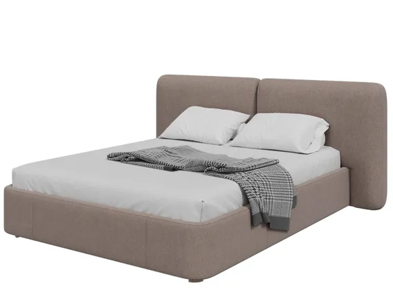 Кровать с подъемным механизмом Hub Soft 160 см (капучино, твид)