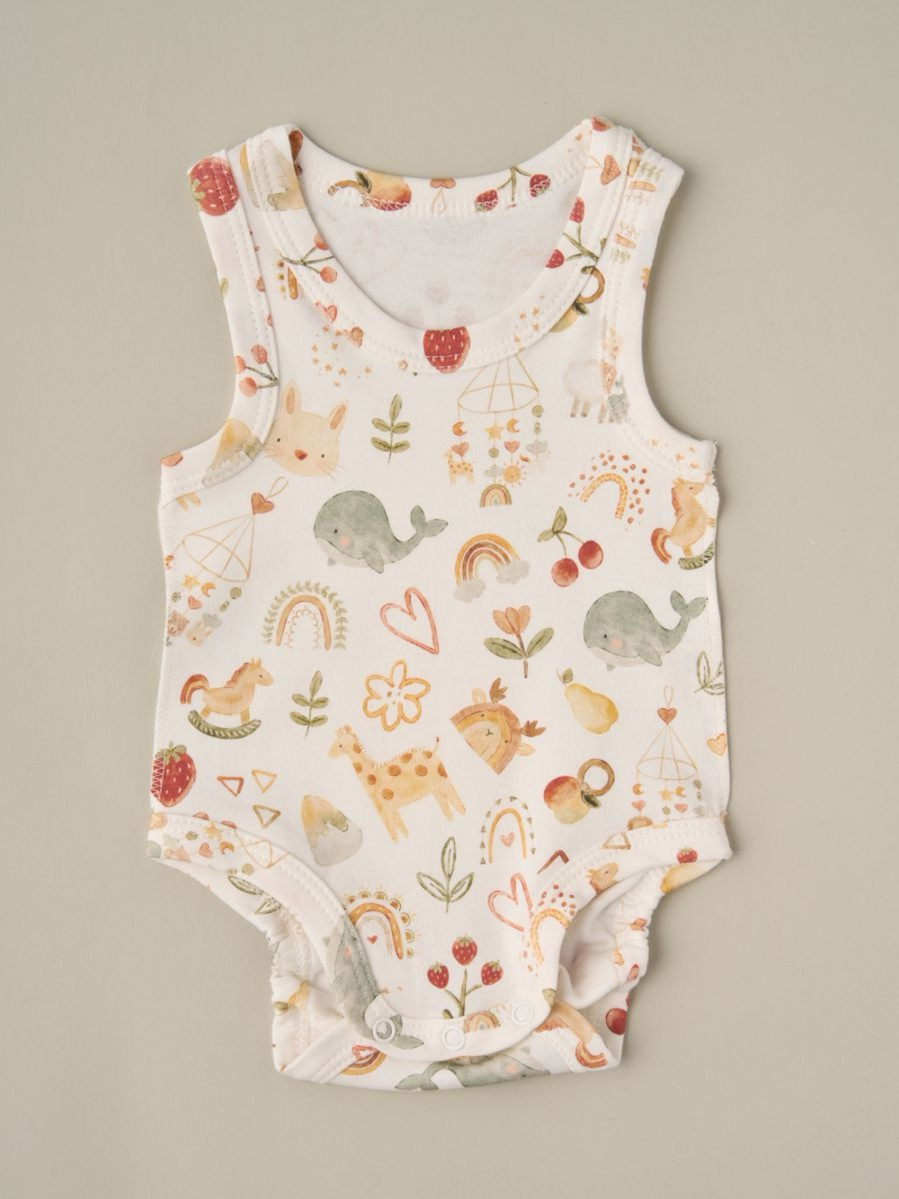 Боди-маечка, 3шт, "Китенок/ягодки/игрушки"