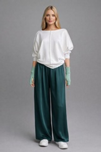 Палаццо / дубайский шелк изумруд