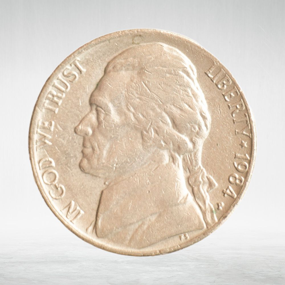 USA, 5 Cents, 1984 - Jefferson Nickel (First Portrait) (P), VF