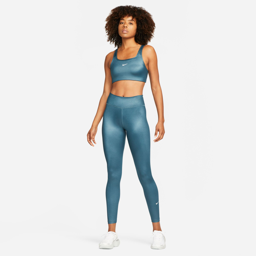 Женские теннисные брюки Nike Dri-Fit One MV Shine Mid-Rise Tight Women - Grey