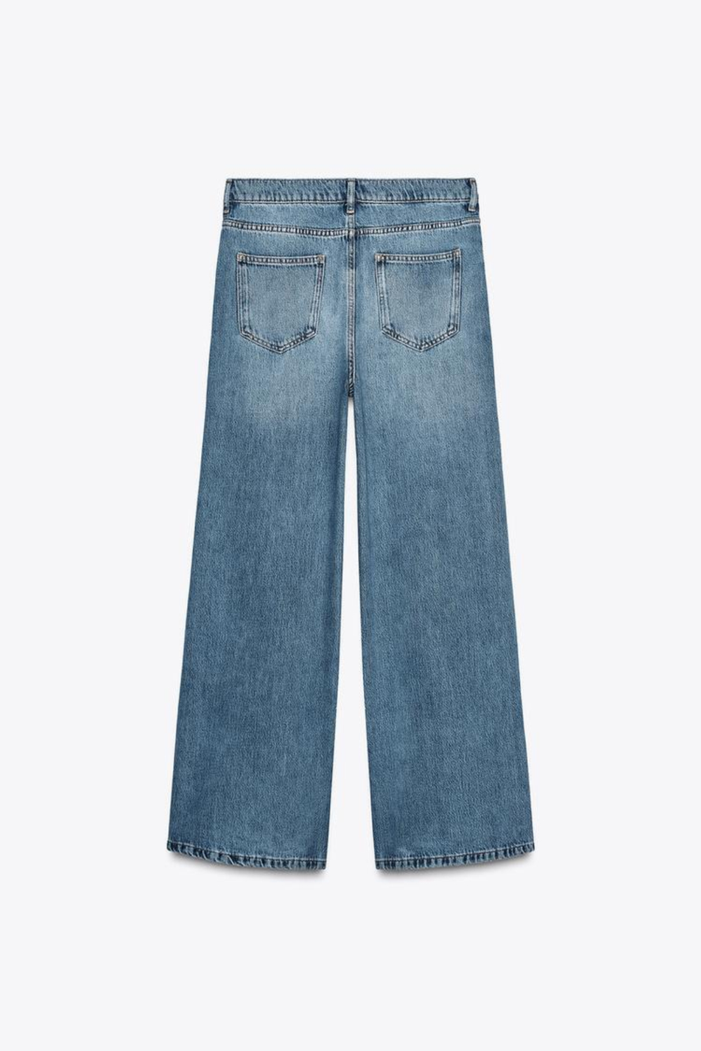 ZARA ДЖИНСЫ RELAXED СО СРЕДНЕЙ ПОСАДКОЙ — ZW COLLECTION, СИНИЙ