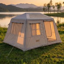 Надувная палатка UNIX Camp Vega 3х2 бежевый (+ навес)