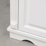 Шкаф для одежды распашной белый Харви двухдверный деревянный со штангой и полкой, шкаф для вещей в прихожую и спальню с филенкой в викторианском стиле из массива сосны