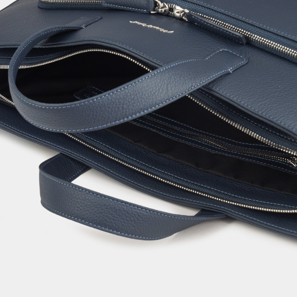 Мужская сумка Grande Ambassadeur из кожи теленка, цвета синий