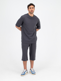 Костюм хлопковый с шортами. Графит