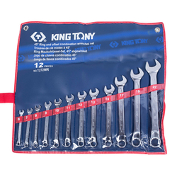 KING TONY (1272MR) Набор комбинированных изогнутых ключей, 6-22 мм, 12 предметов
