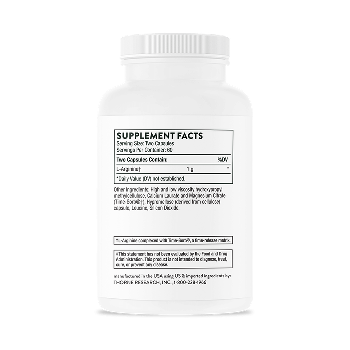 L-Аргинин, L-Arginine, Thorne Research, 120 капсул 2