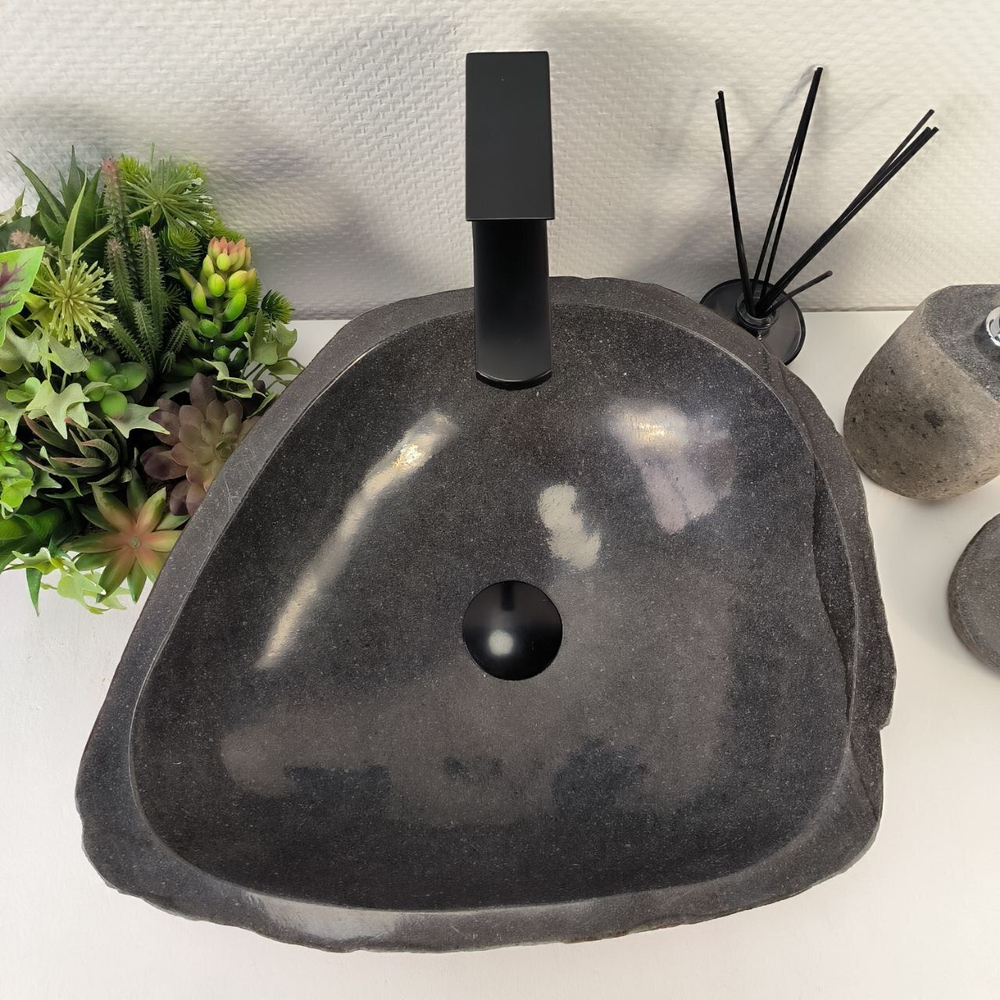 Каменная раковина из речного камня RS-05144 (42*38*15) 0856 из натурального камня