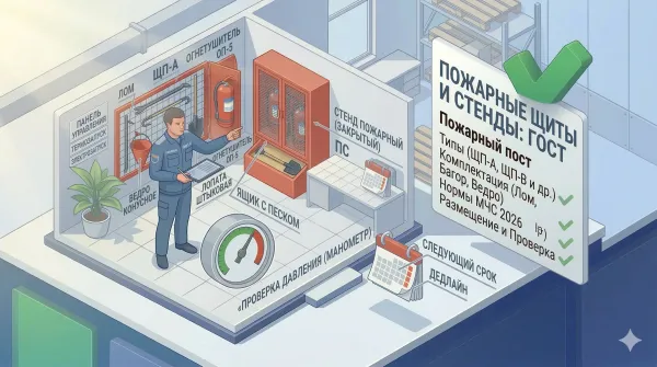 Пожарные щиты и стенды: виды, комплектация и нормы МЧС.