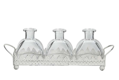 Три вазы на подносе "Бланш" 26,5x7,5xH9см