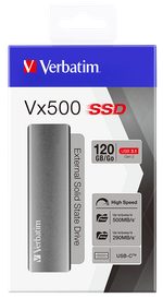 Накопитель Verbatim VX500 EXTERNAL SSD USB 3.1 Gen2 120GB твердотельный