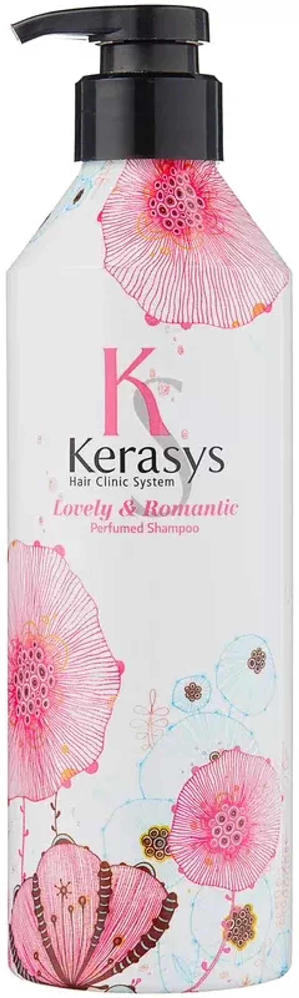 KeraSys Шампунь Парфюмир.линия РОМАНТИК д/красоты и здоровья волос 600мл с дозат.розов.*8