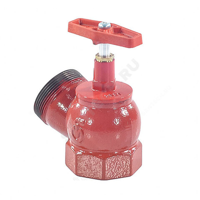 Клапан пожарный чугун угловой 125 гр ПК65 Ду 65 1,6 МПа муфта-цапка Цветлит ZW80003