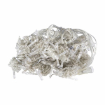 Гирлянда Бахрома 6метров 200 диодов сосулька синяя с белыми led каучук черный