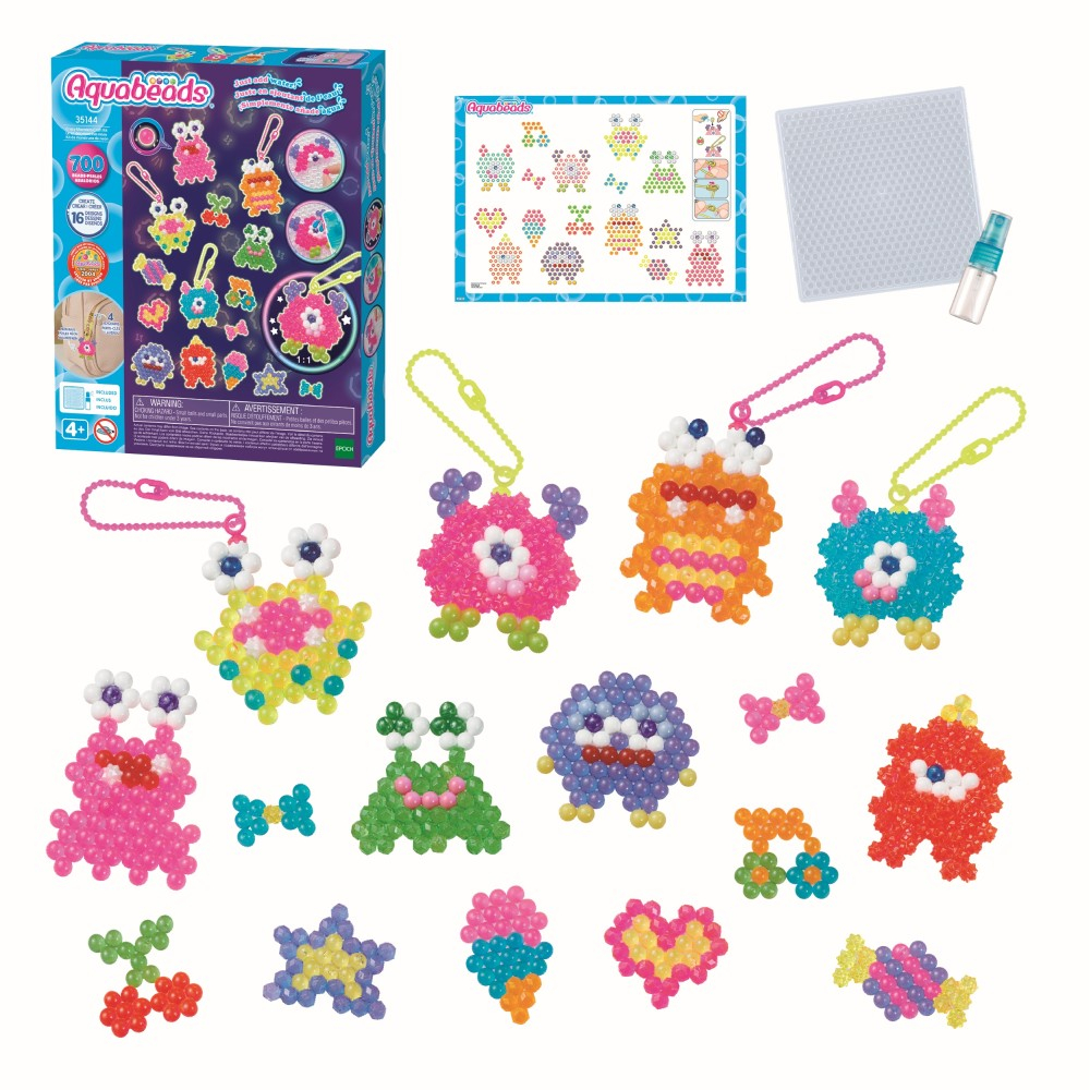Aquabeads - Коралловые бусины БЕШЕНЫЕ МОНСТРЫ 700 элементов + аксессуары 35144