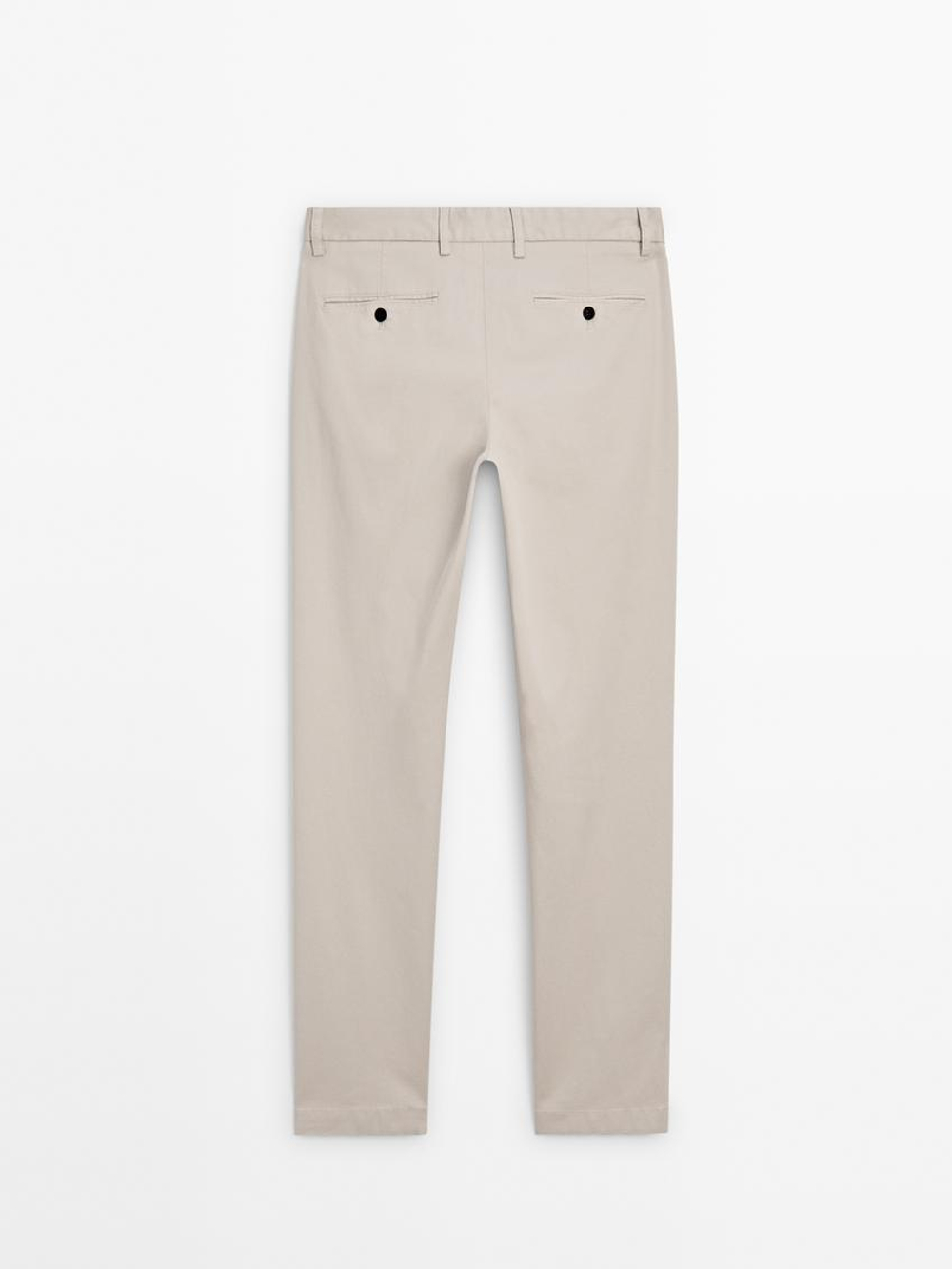 Massimo Dutti Брюки из рельефного 100% хлопка, серый