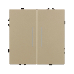 Механизм выключателя двухклавишный непроходной LED SWT-NOBE-MK02-SFPL-L-GD (230V, 10A) (Arlight, -) 054265