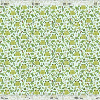 Лягушки в пруду на голубом by JuliaBadeeva 1071 DPI