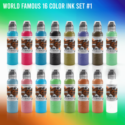 16 Color Ink Set #1 World Famous Tattoo Ink