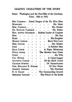 The clansman. An historical romance of the Ku Klux Klan | Thomas Dixon
