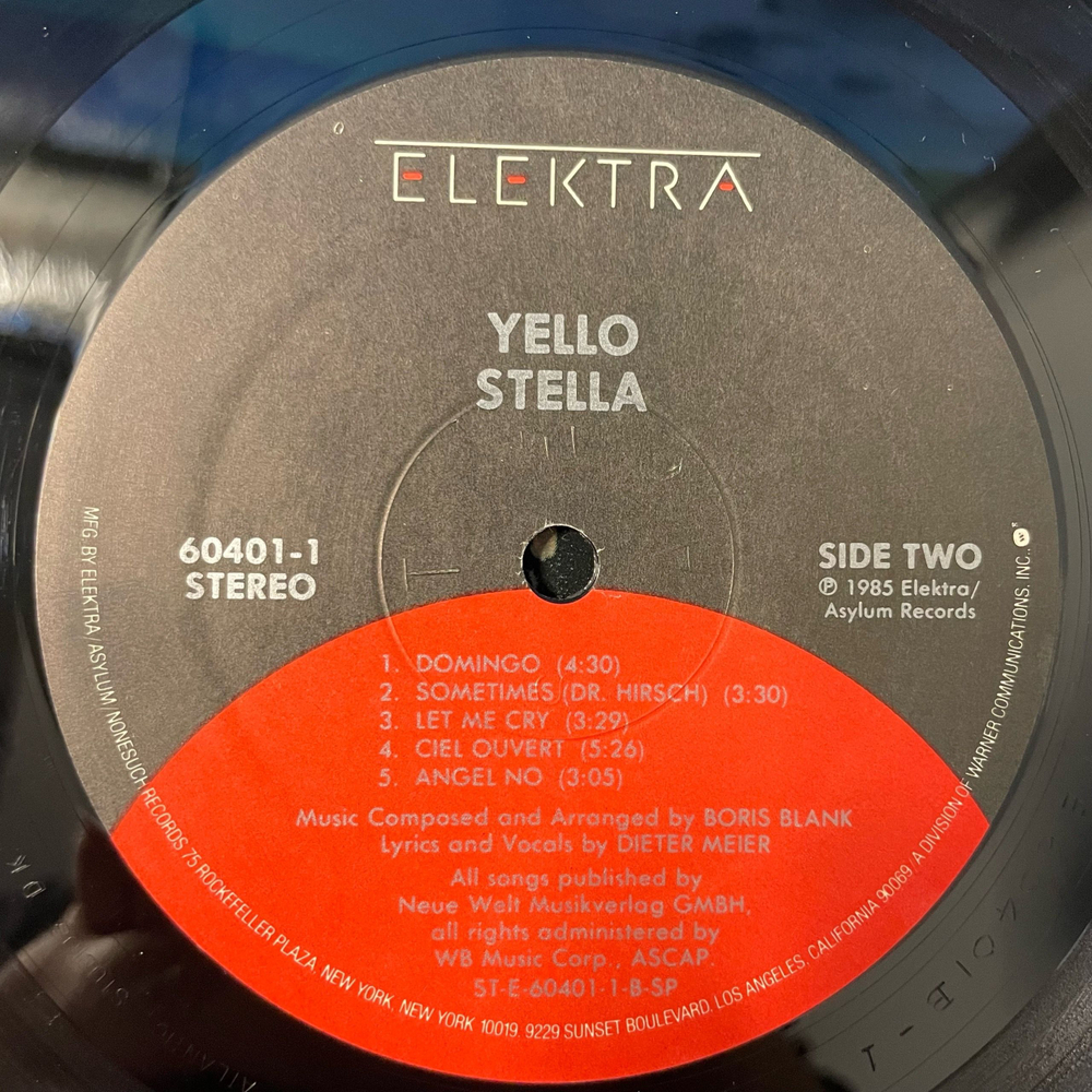 Винтажная виниловая пластинка LP Yello Stella (США 1985) Oh Yeah