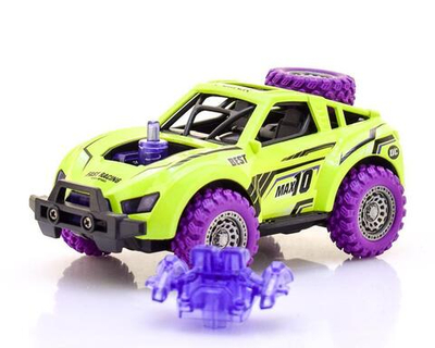 Модель 1:32 "Внедорожник (при ударе отстреливается двигатель, свет/звук,) .зелен.