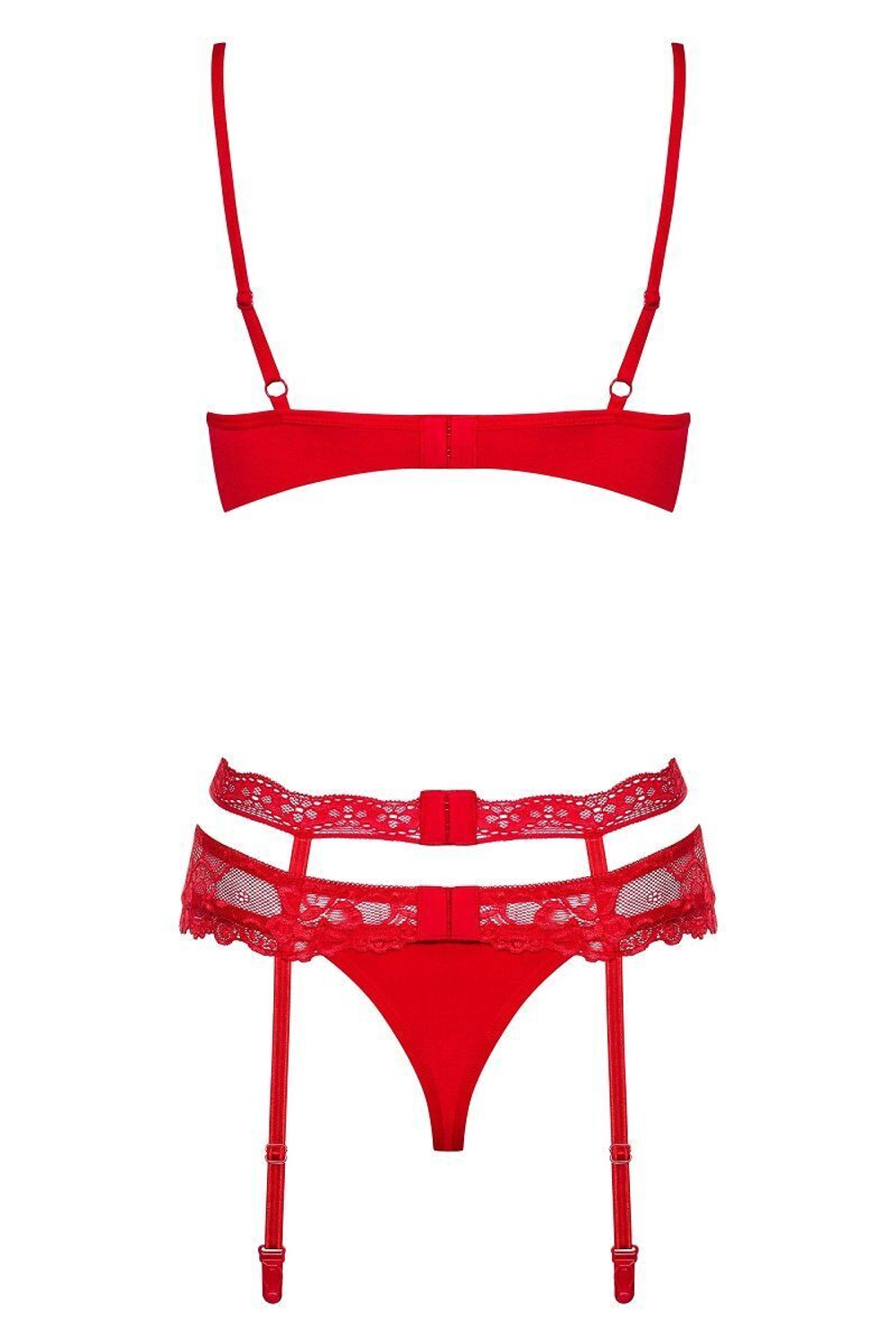 Чувственный ажурный комплект Heartina из 3 предметов (Размер: L-XL) (Цвет: черный)