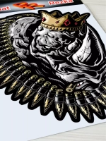 Наклейка - Носорог в короне