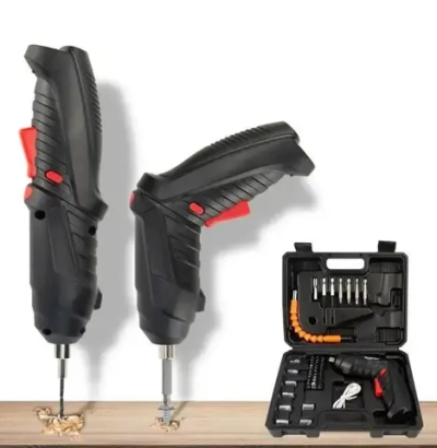 Шуруповерт аккумуляторный, набор 47 предметов. Электрическая аккумуляторная отвертка.