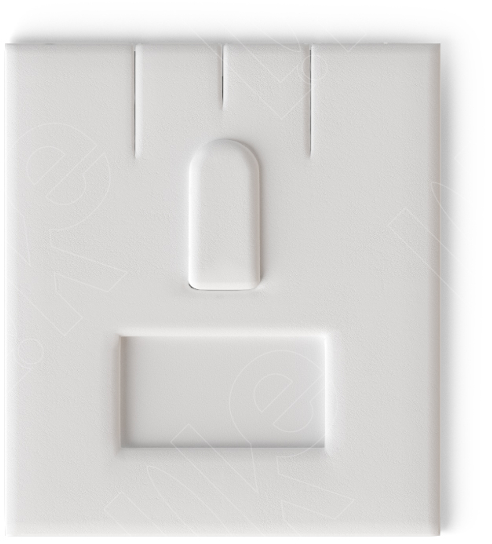 Вкладыш 03/наклонный/для гарнитура/2 прорези/язычок/окошко для бирки/прорезь для нитки