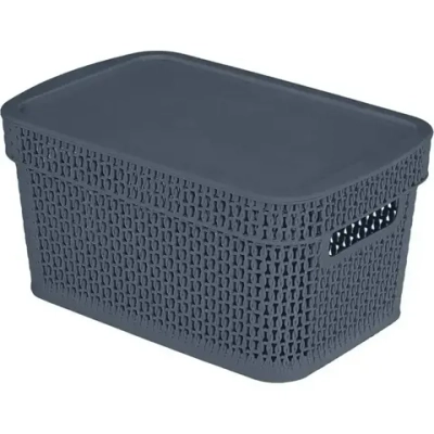 Корзина для хранения Keeplex Ajur с крышкой 5л 28,1,5х13,9см космический серый