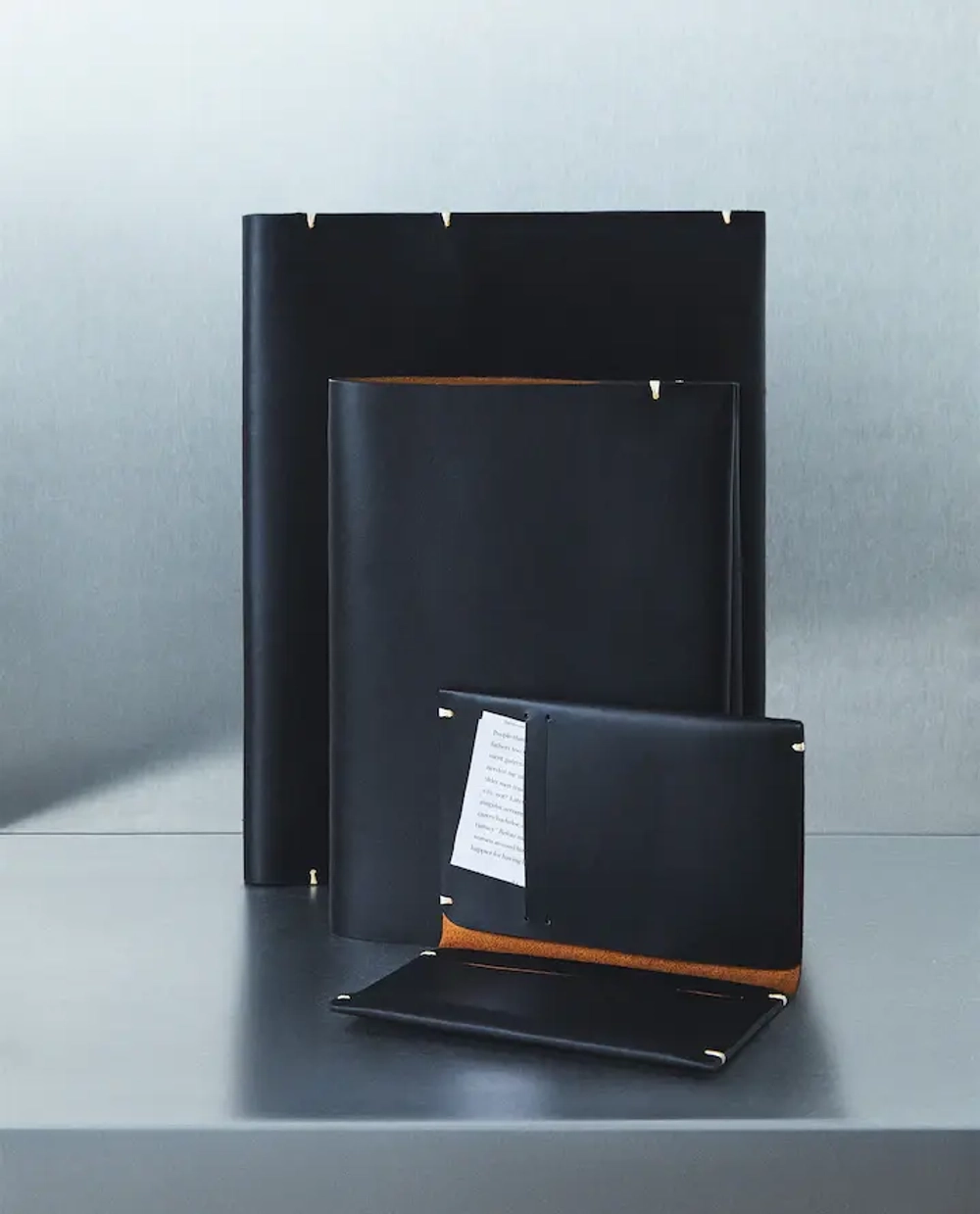 ZARA HOME КОЖАНАЯ ОБЛОЖКА ДЛЯ ПАСПОРТА, ЧЕРНЫЙ