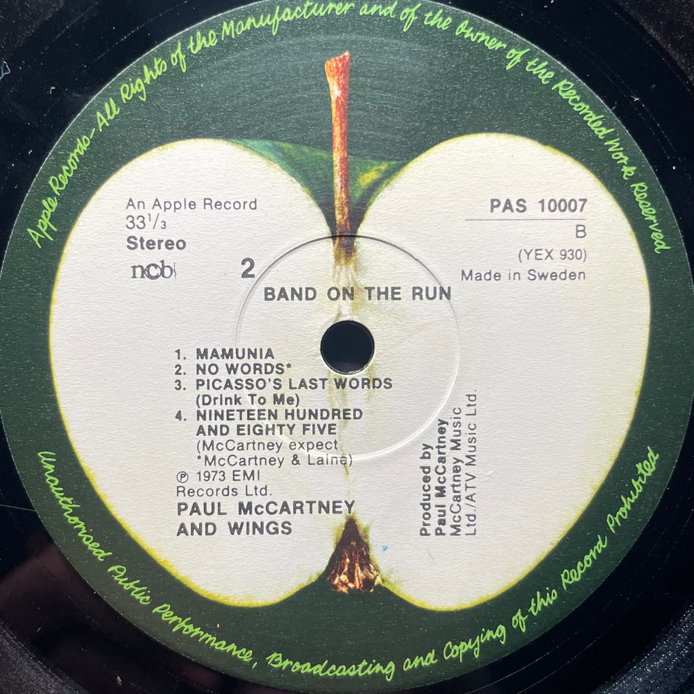 Paul McCartney And Wings ‎– Band On The Run (Швеция)