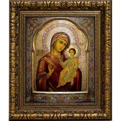 Седмиезерная икона Божьей Матери (Одигитрия) на холсте.