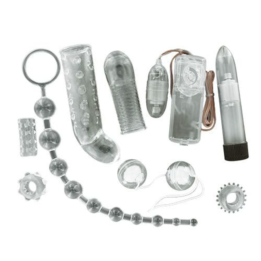 Большой вибронабор BESTSELLER CRYSTAL DIAMOND (Цвет: прозрачный)