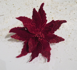 Пуасентия на клипсе 27х35см House of Seasons бордо