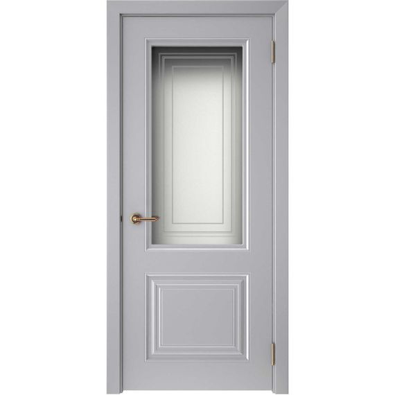 Фото межкомнатной двери эмаль Текона Смальта 42 серая остеклённая