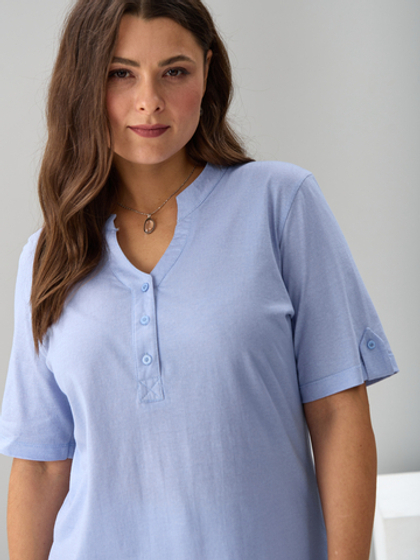 Блузка БЛ-122/рогожкаголубая