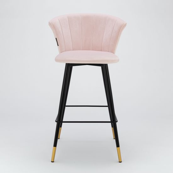Барный стул Marlon розовый велюр