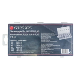 Гайки самоконтрящиеся, 146пр. ( М4, М5, М6, М8, М10, М12) Forsage F-844