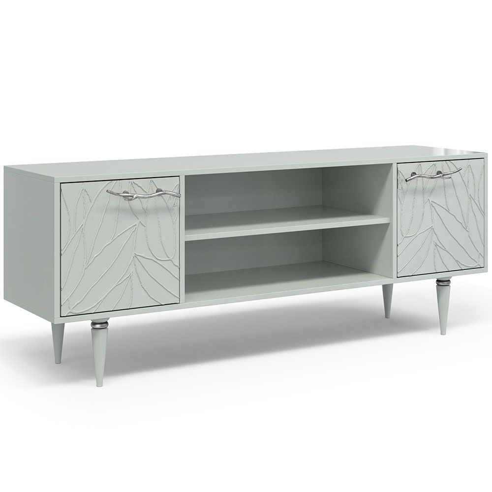 Тумба под ТВ Арт Колор leaves 155см Классик Сильвер Серый дым