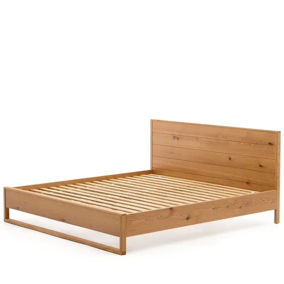 Кровать Alguema из дубового шпона с натуральной отделкой для матраса 180 x 200