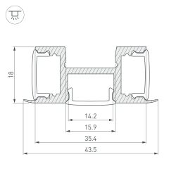 Профиль ARH-TRI-D-2000 ANOD (Arlight, Алюминий) 018829